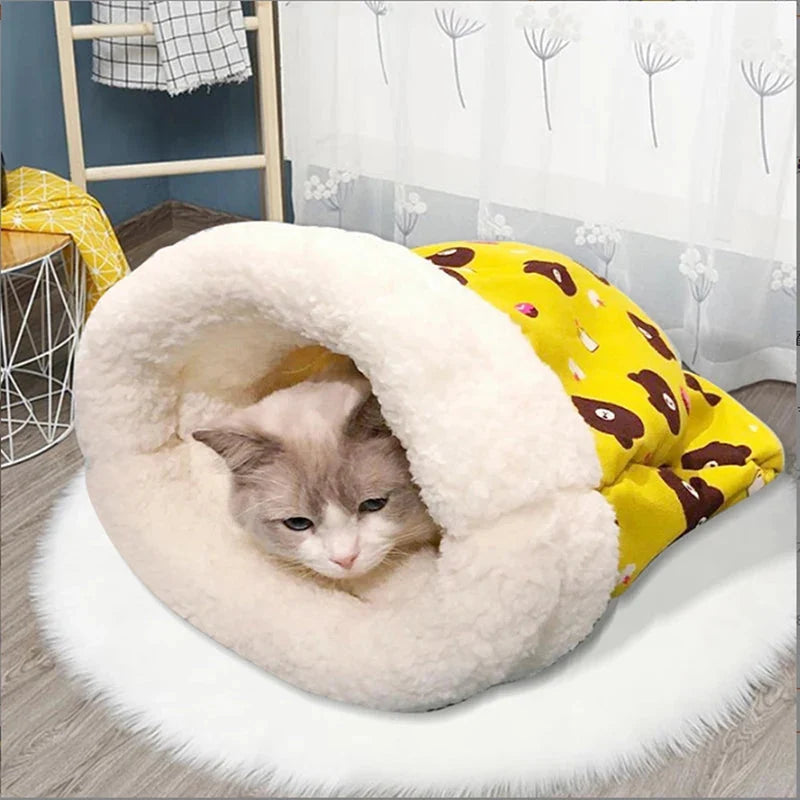 Autumn Winter Cat Kennel – Closed Cozy Sleeping Bag for Cats