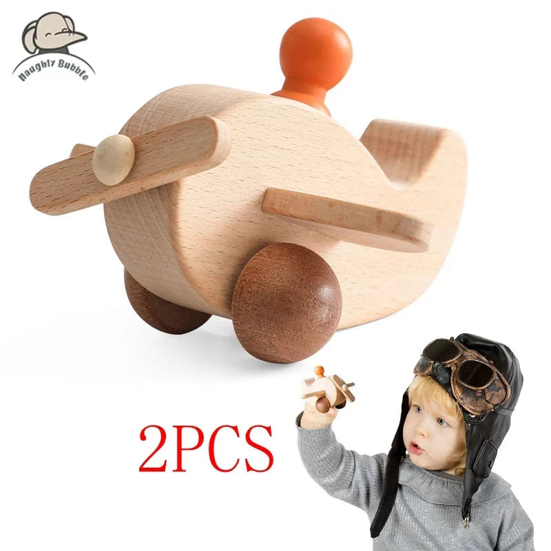 Wooden Train Birthday Toy Montessori Baby Learning