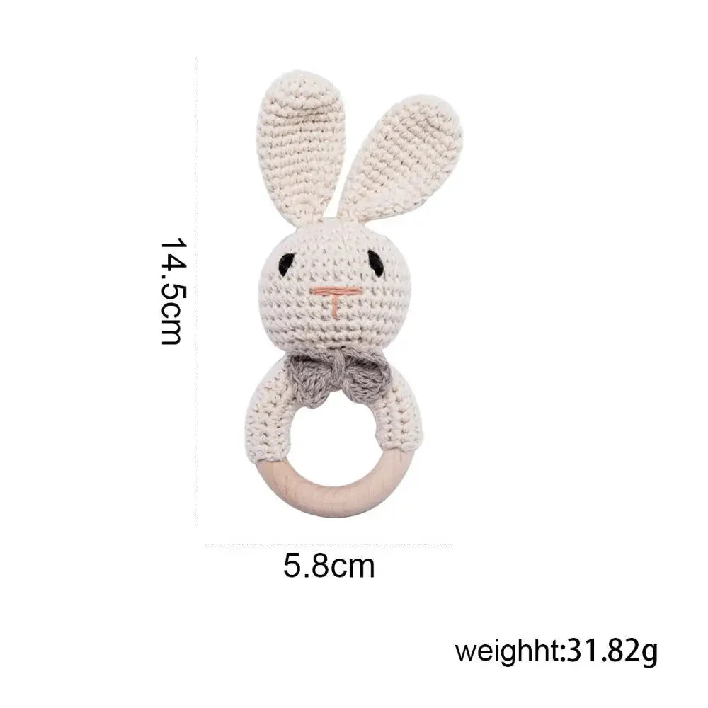 Crochet Animal Rattle Baby Toy Montessori Teether