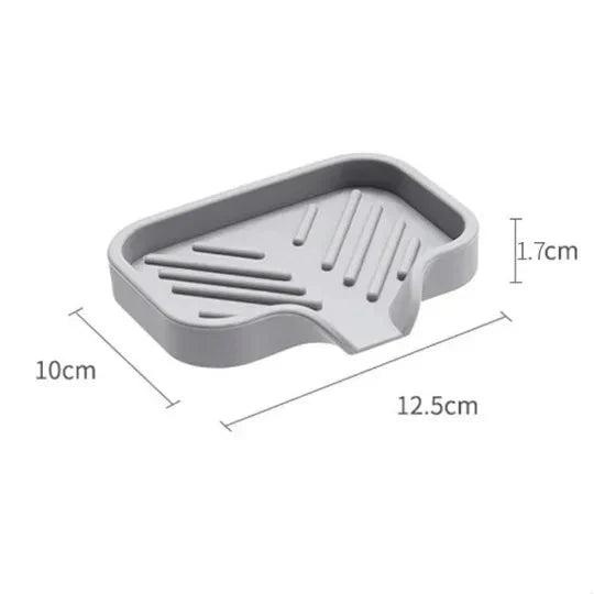 Multifunctional Silicone Sink Tray with Drain – Soap Dish, Sponge & Brush Organizer for Kitchen and Bathroom (Ventilated & Easy to Clean)