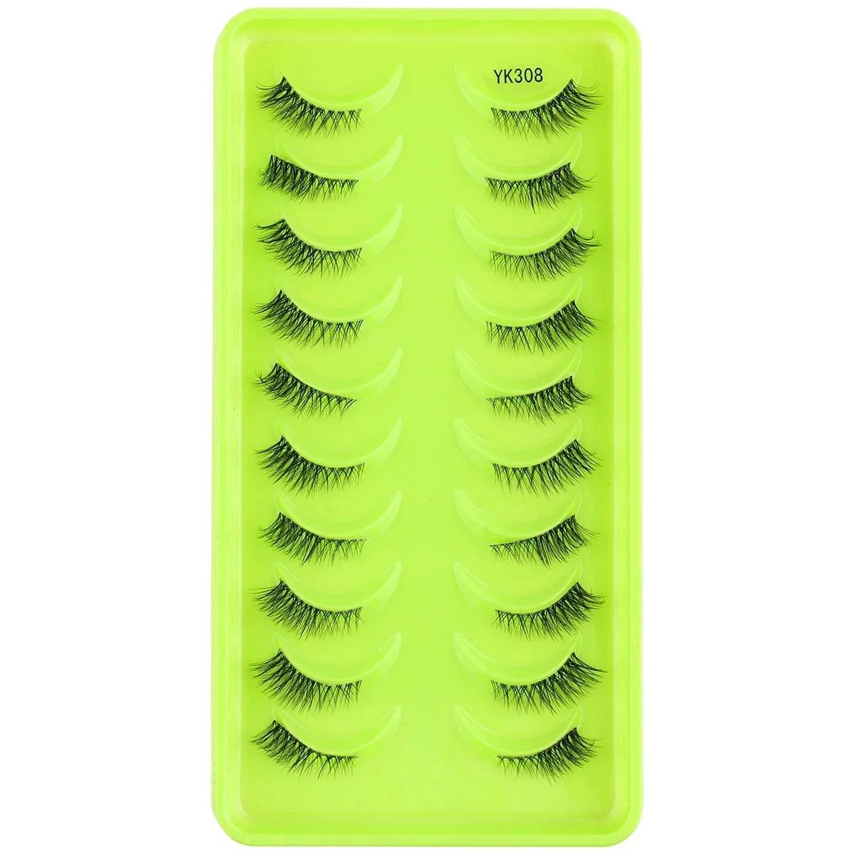 New Half Eyelashes 3D Cat Eye Lashes Clear Stem False Lashes