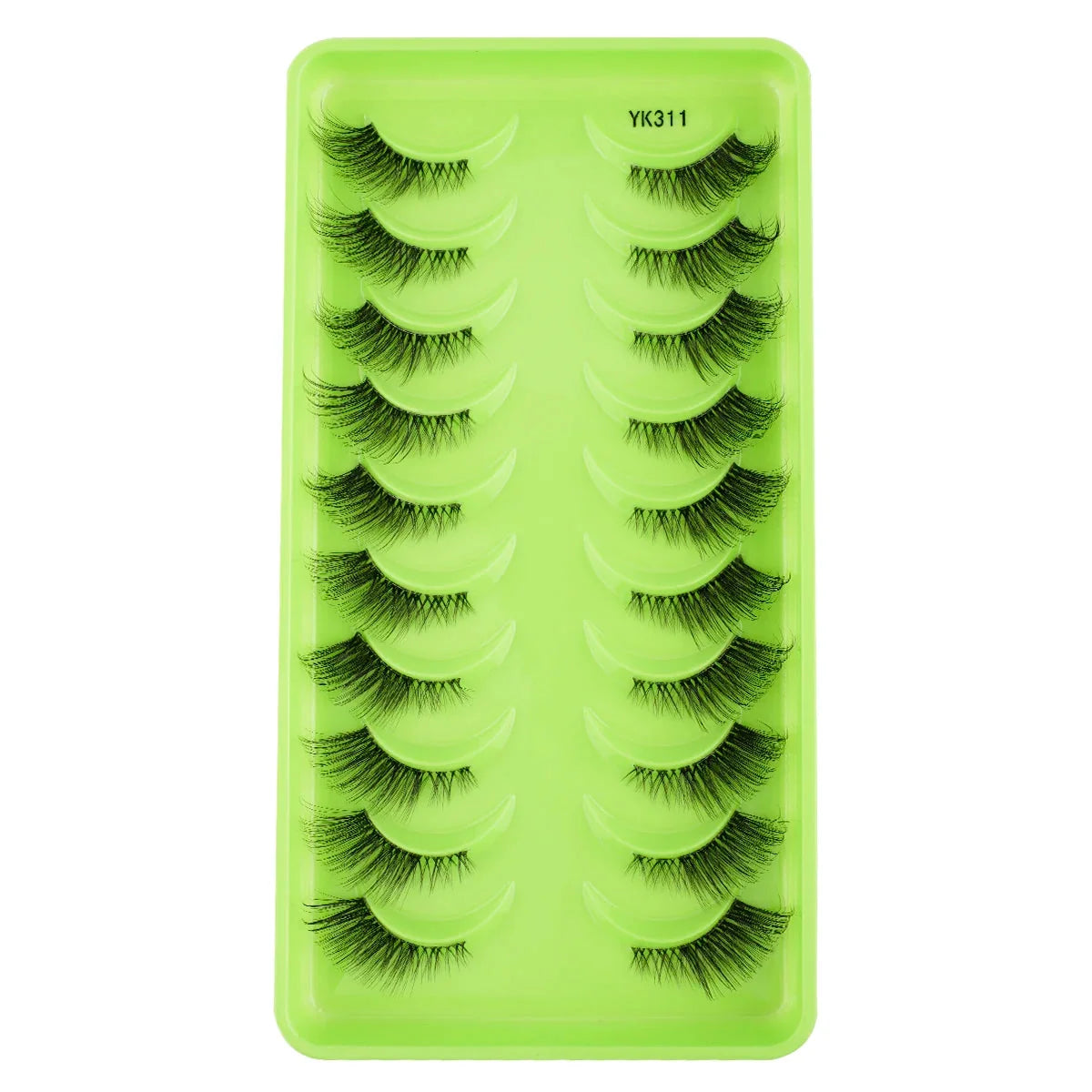 New Half Eyelashes 3D Cat Eye Lashes Clear Stem False Lashes