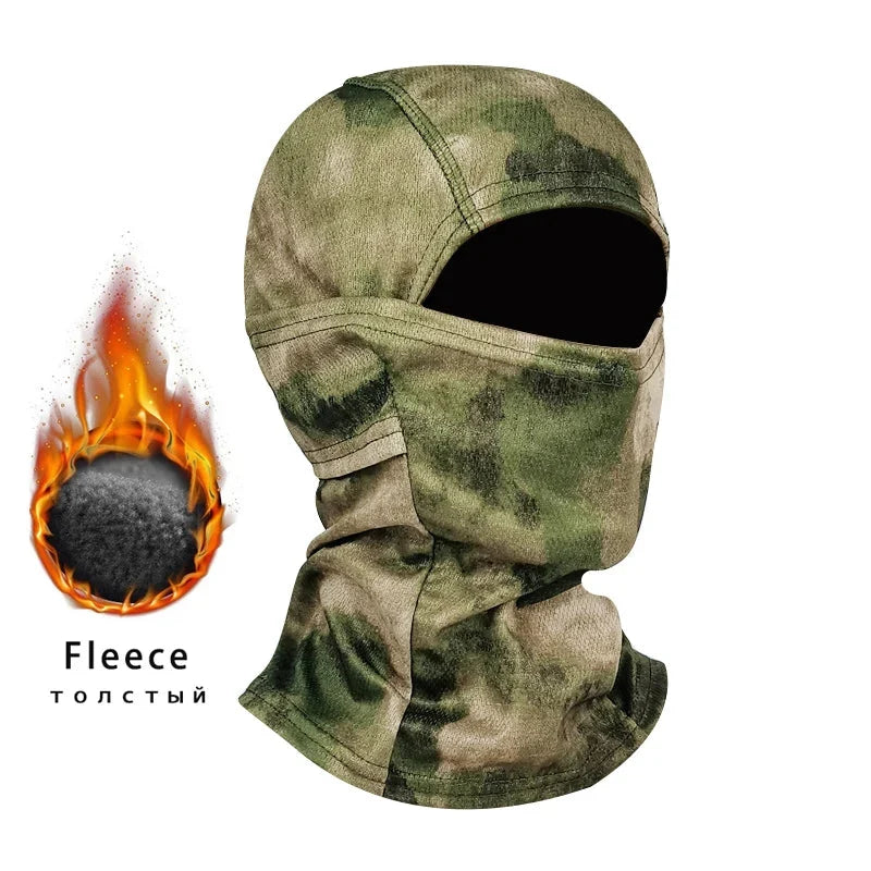 Winter Fleece Camouflage Balaclava - Cold-Proof Full Face Mask for Skiing & Cycling