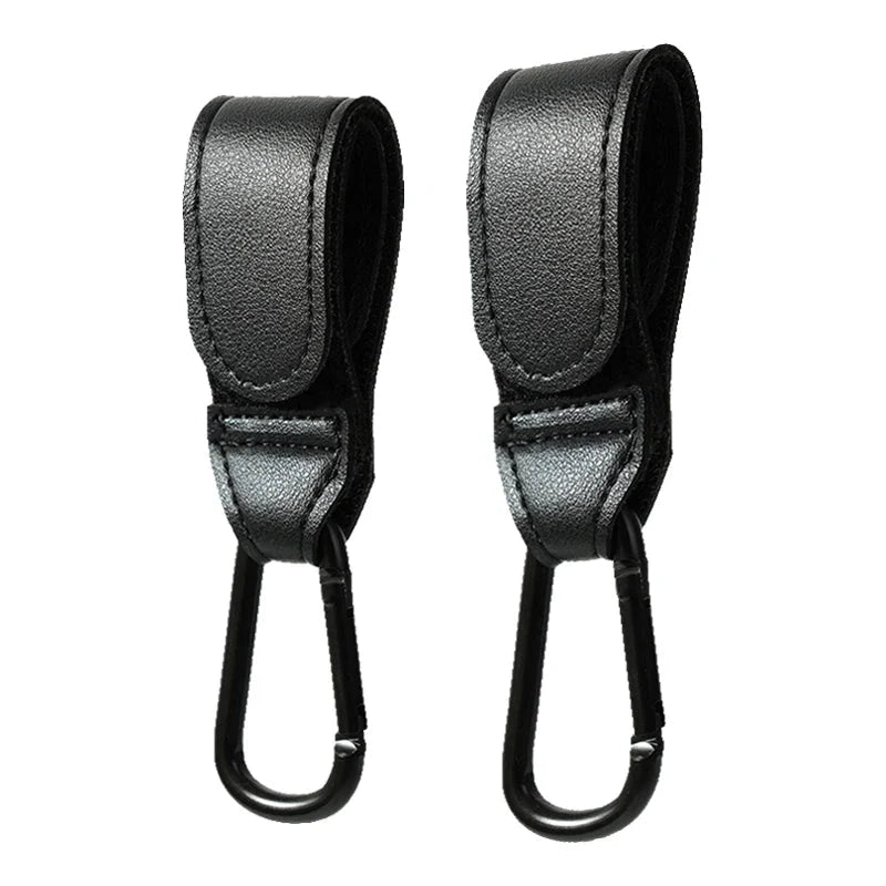 Baby Stroller Hook PU Leather Adjustable Pram Bag Hanger Travel Accessory