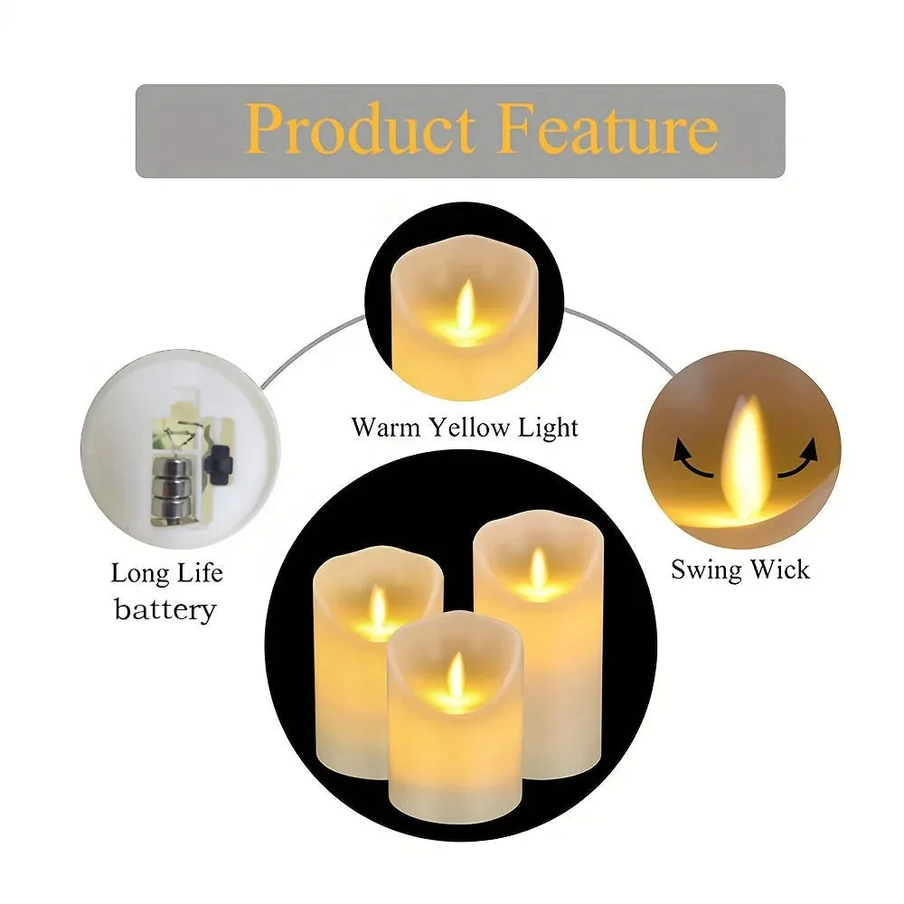 10-120pcs Flameless LED Flickering Pillar Candles – Battery-Operated, Safe, and Reusable for Weddings, Parties, and Home Décor