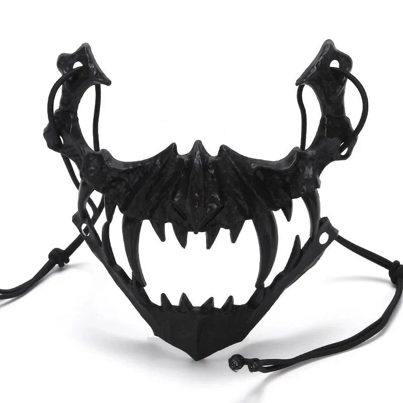 Halloween Half-Face Mask - Dragon, Tiger, Tengu, Wolf, and Skull Designs
