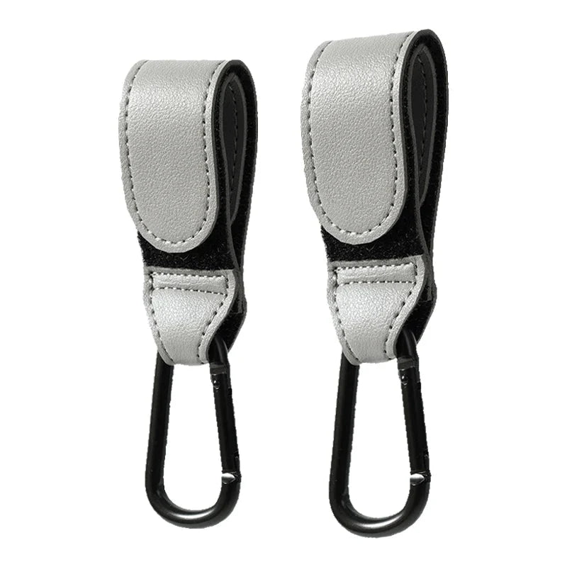 Baby Stroller Hook PU Leather Adjustable Pram Bag Hanger Travel Accessory