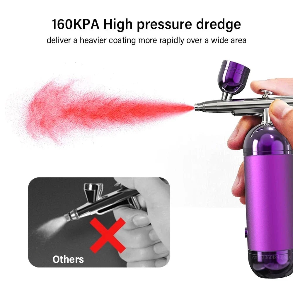 Portable Airbrush Nail Kit with Compressor - For Nails, Art, Cake, and Crafts