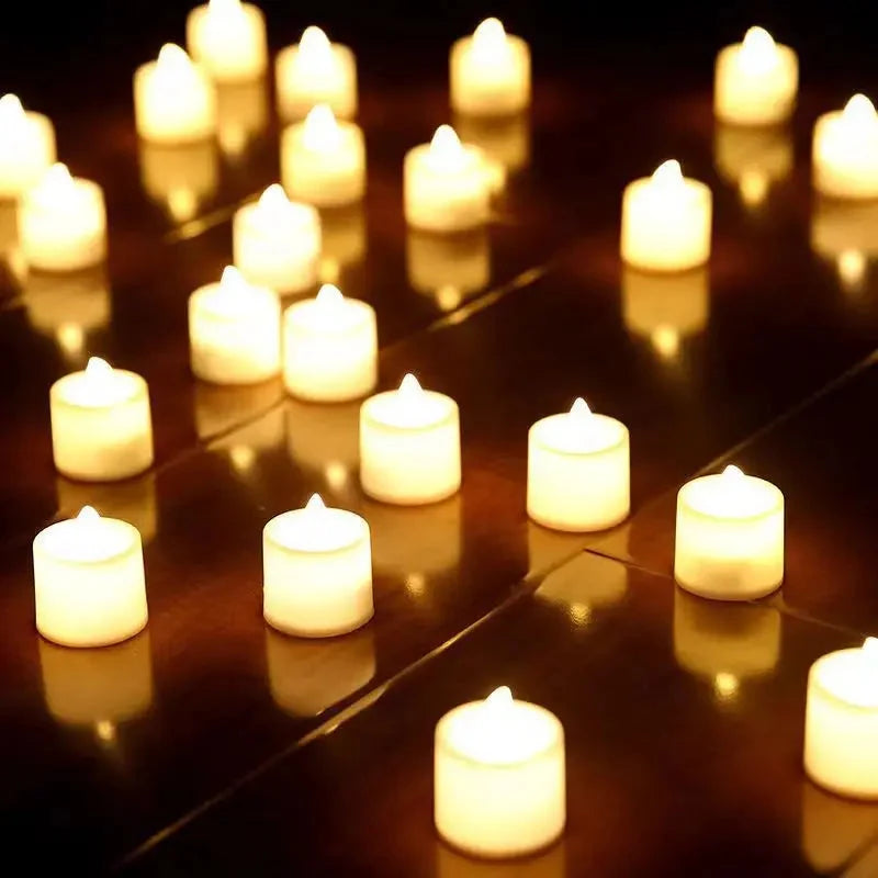 1/6/12Pcs Flameless LED Tea Light Candles – Battery-Powered, Safe, and Reusable for Weddings, Parties, and Home Décor
