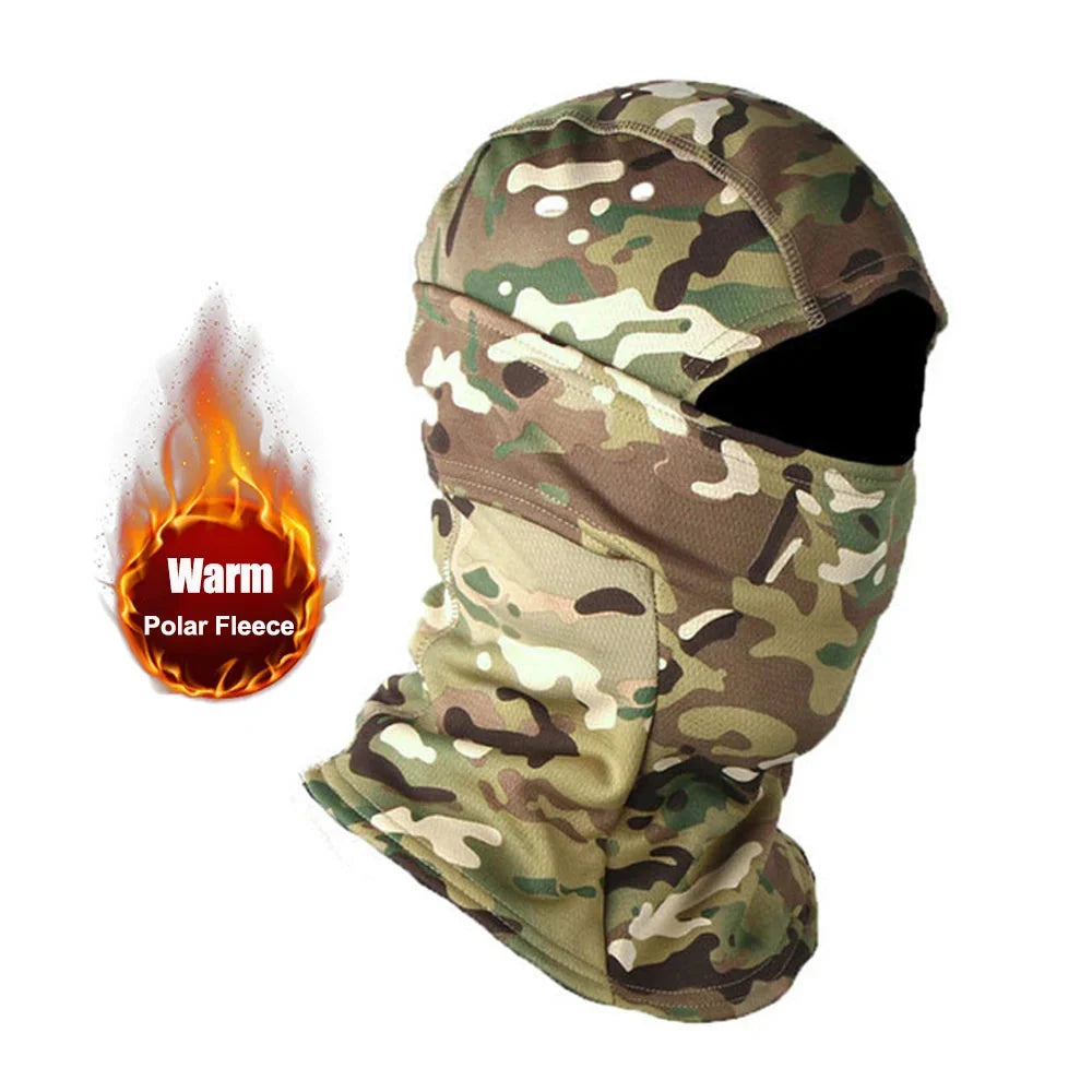 Winter Fleece Camouflage Balaclava - Cold-Proof Full Face Mask for Skiing & Cycling