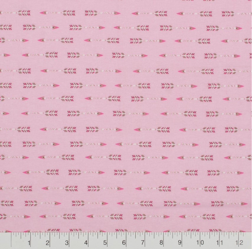 3 Flannel Fat Quarters Wild and Free Little Feet Boutique Pink White 18" x 21"  Baby