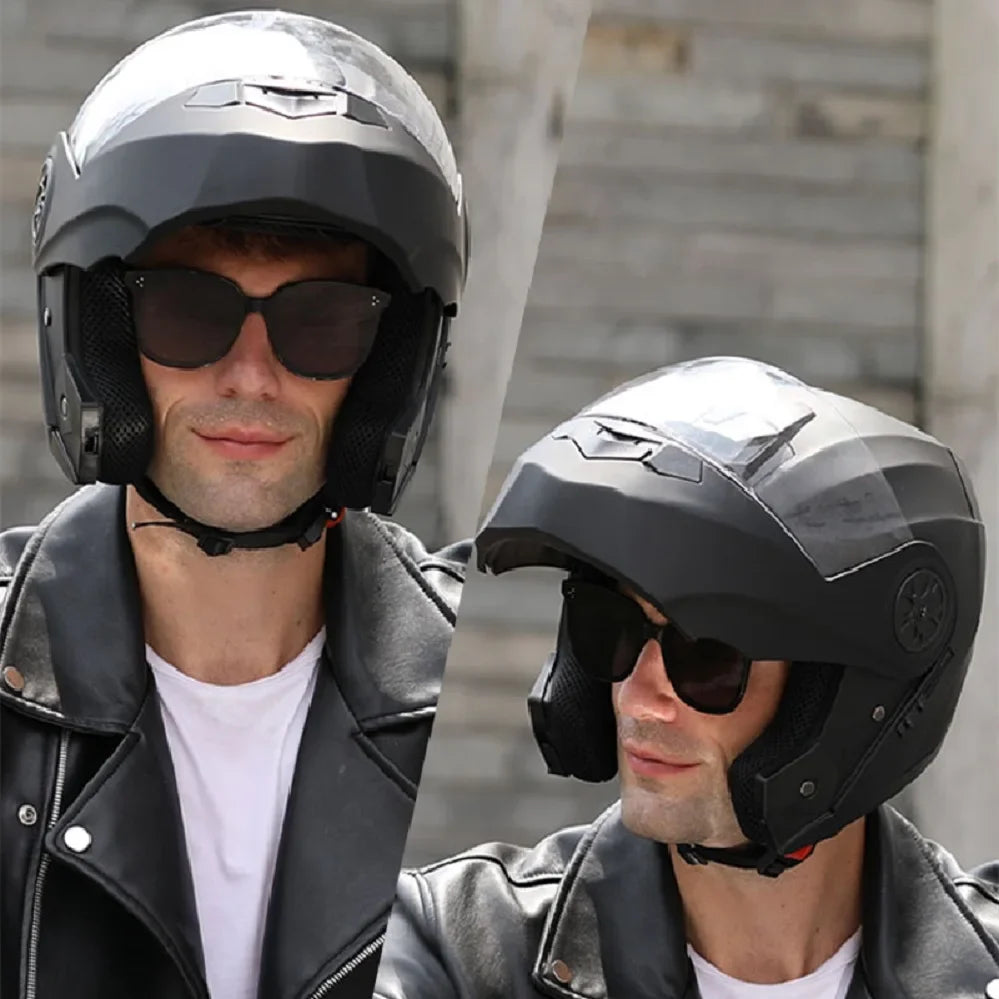 BLD Personalised Motorcycle Full Face Helmet Men Women Fashion Dual Lens Helmets Motocross Racing Modular Flip Up Casco Moto