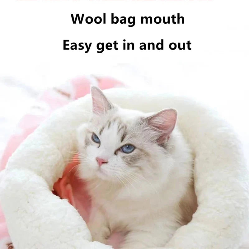 Autumn Winter Cat Kennel – Closed Cozy Sleeping Bag for Cats