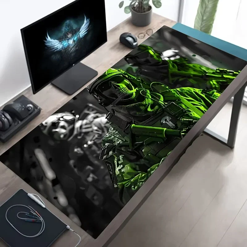 Tactical Soldier XXL Gaming Mouse Pad – Non-Slip Rubber Desk Mat with Stitched Edges & Lycra Surface for FPS Gamers