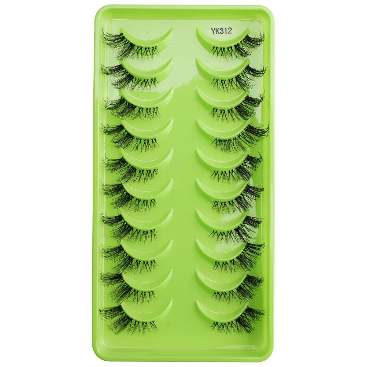New Half Eyelashes 3D Cat Eye Lashes Clear Stem False Lashes
