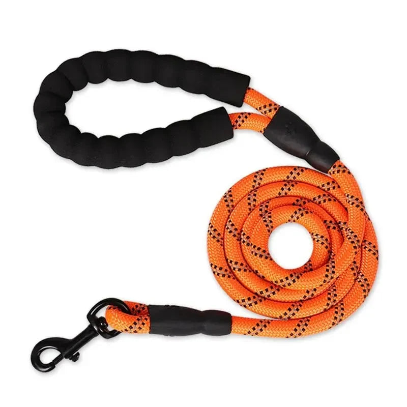 Reflective Dog Leash – Heavy Duty Traction Rope with Padded Handle for Strong Dogs