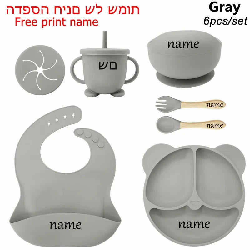 Silicone Baby Feeding Plate Set with Suction Bowl