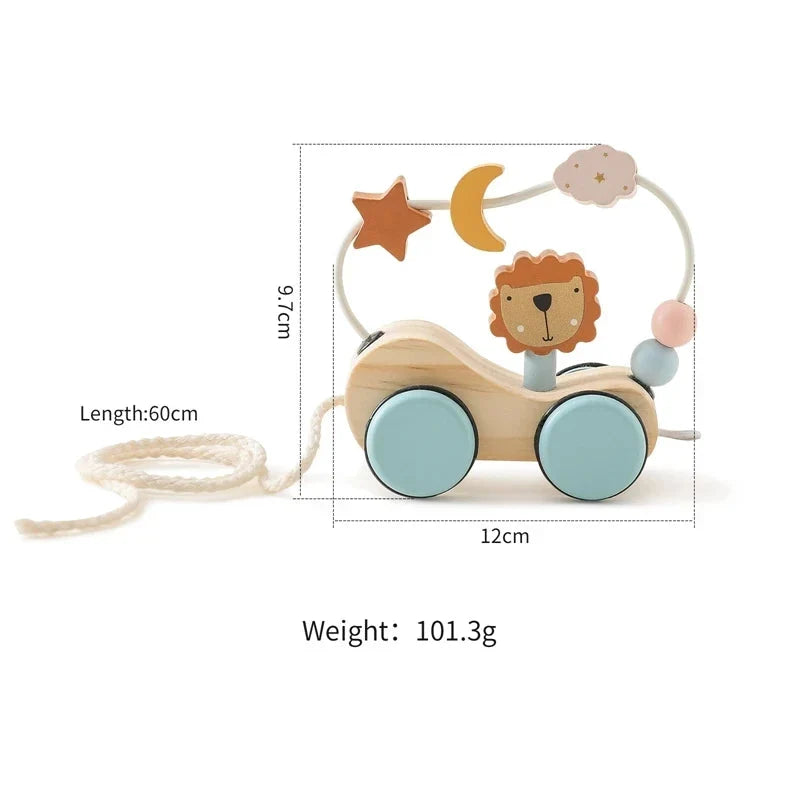 Wooden Train Birthday Toy Montessori Baby Learning