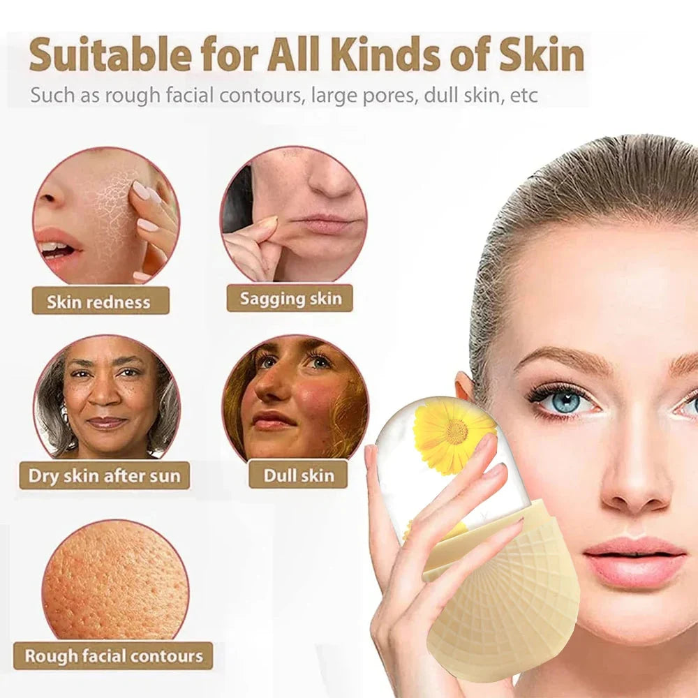 Ice Roller for Face – Silicone Cooling & Firming Skin Tool