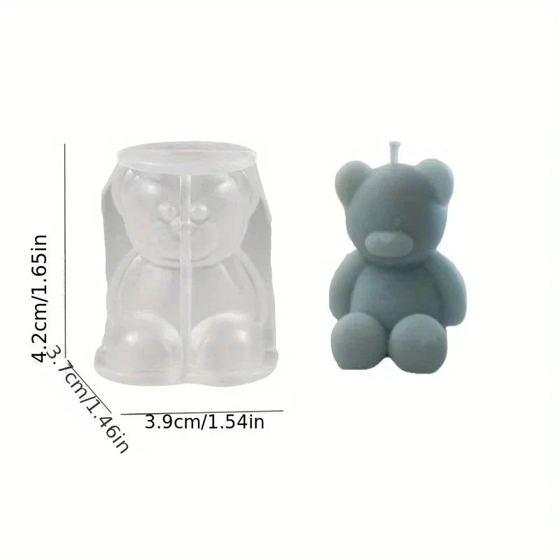 Silicone Bear Mold – Cute 3D Animal Candle, Soap & Resin Mold for DIY Crafts, Aromatherapy & Home Décor