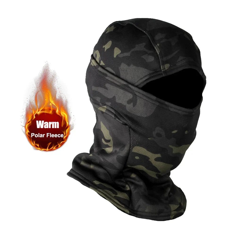 Winter Fleece Camouflage Balaclava - Cold-Proof Full Face Mask for Skiing & Cycling