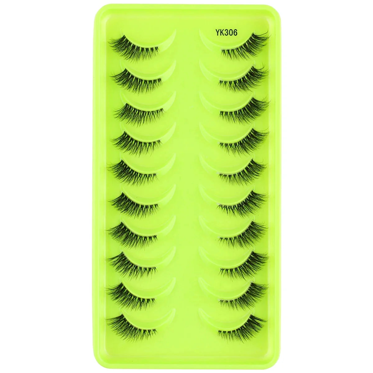New Half Eyelashes 3D Cat Eye Lashes Clear Stem False Lashes