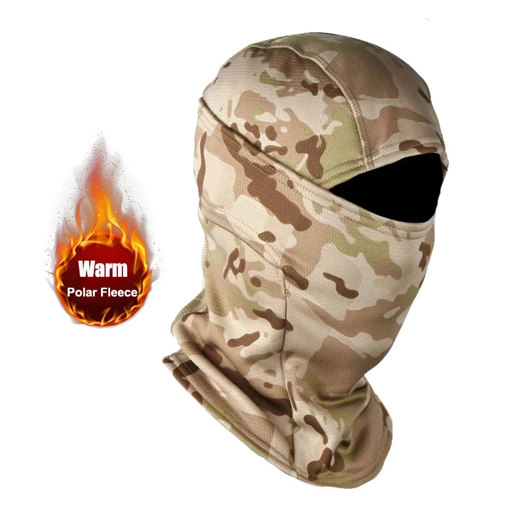 Winter Fleece Camouflage Balaclava - Cold-Proof Full Face Mask for Skiing & Cycling