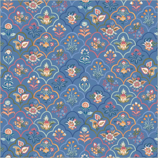 Tapestry Botanica Powder Blue Cotton 43/44 Fabric Per Yard
