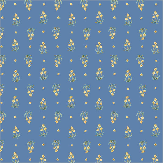 Tapestry Posy Powder Blue Cotton 43/44 Fabric Per Yard