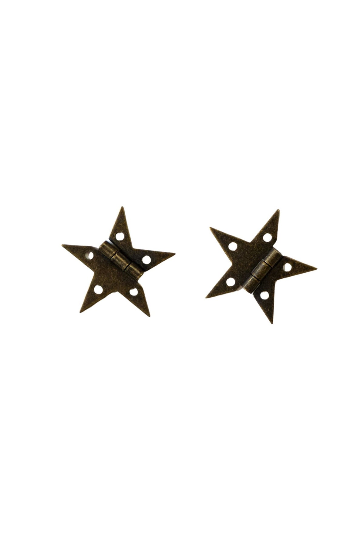Small Steel Star Hinge with Bronze Finish - Set of 2