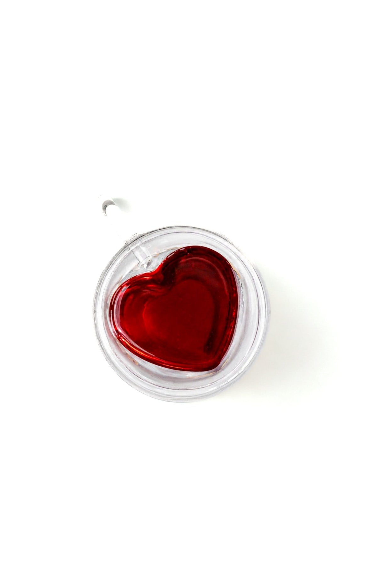 Clear Glass Double Walled Mug With Inset Heart