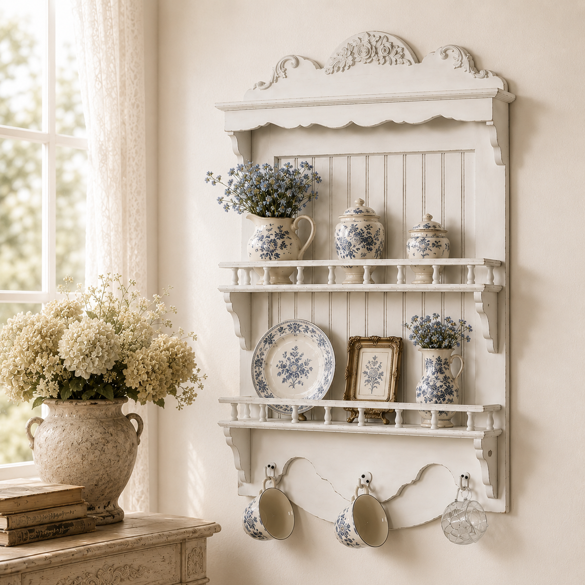 Wall Mounted French-Style Dish and Plate Storage Rack