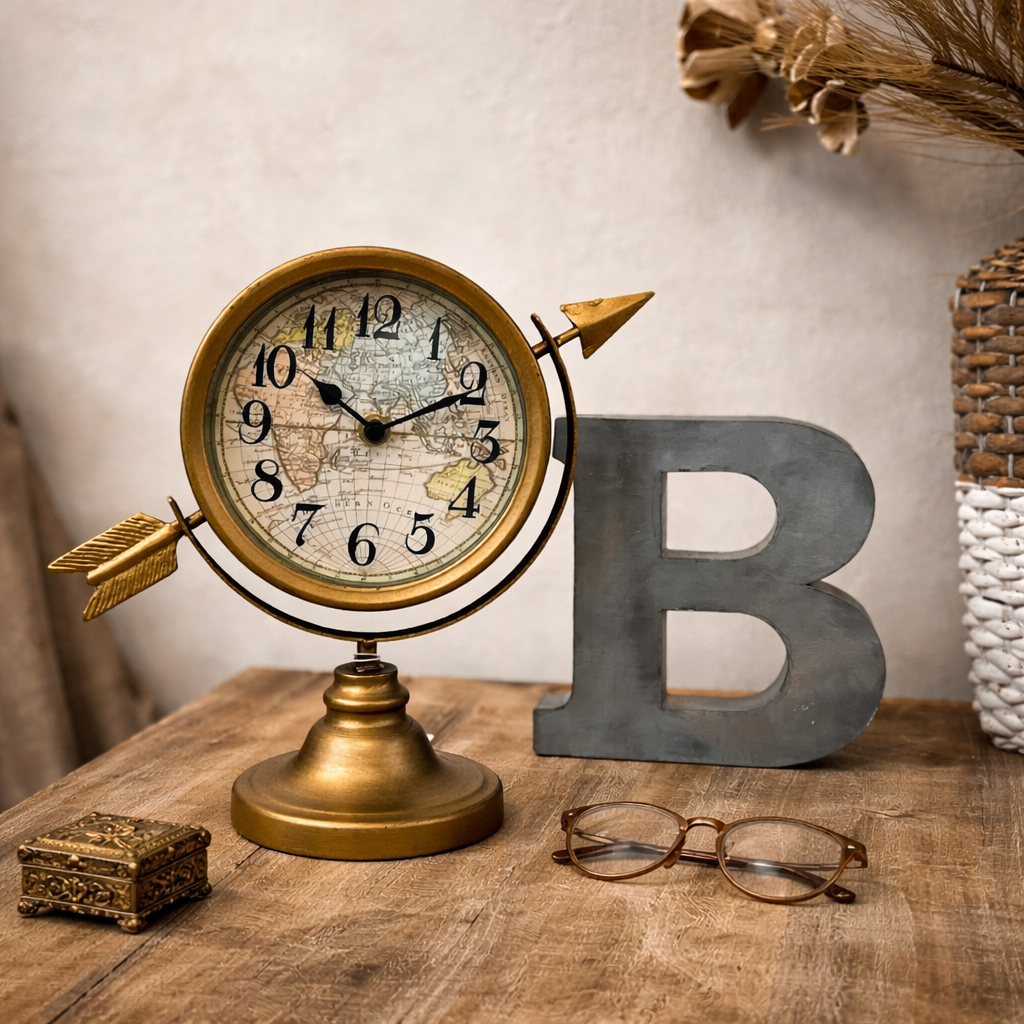 Vintage Style Table Top Clock