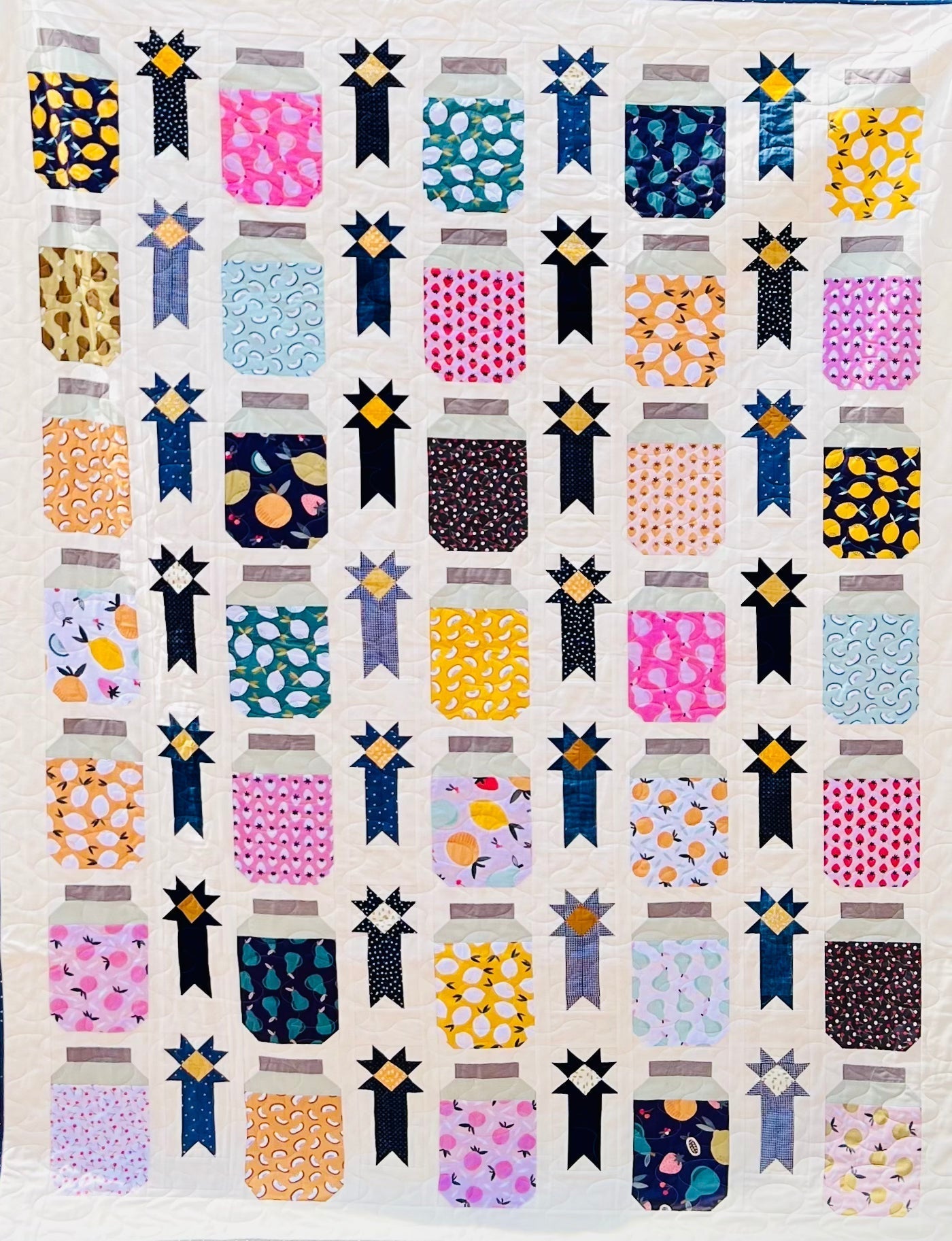 Blue Ribbon Preserves Quilt Pattern Paper Print Version