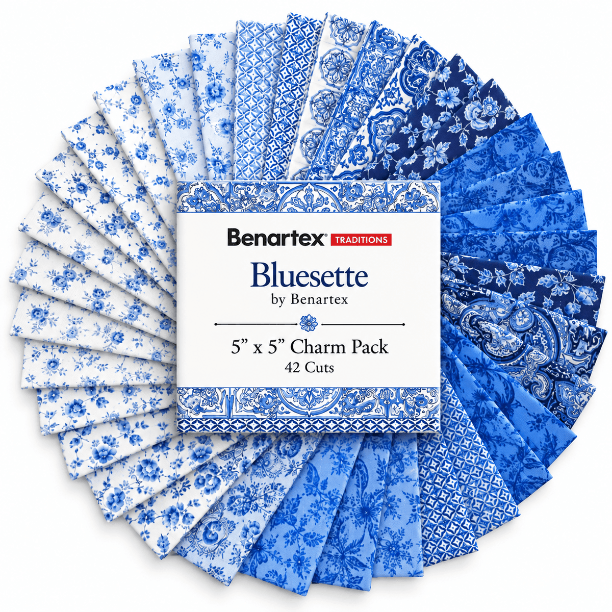 Bluesette by Benartex - 5" x 5" Charm Pack (42 Cuts)