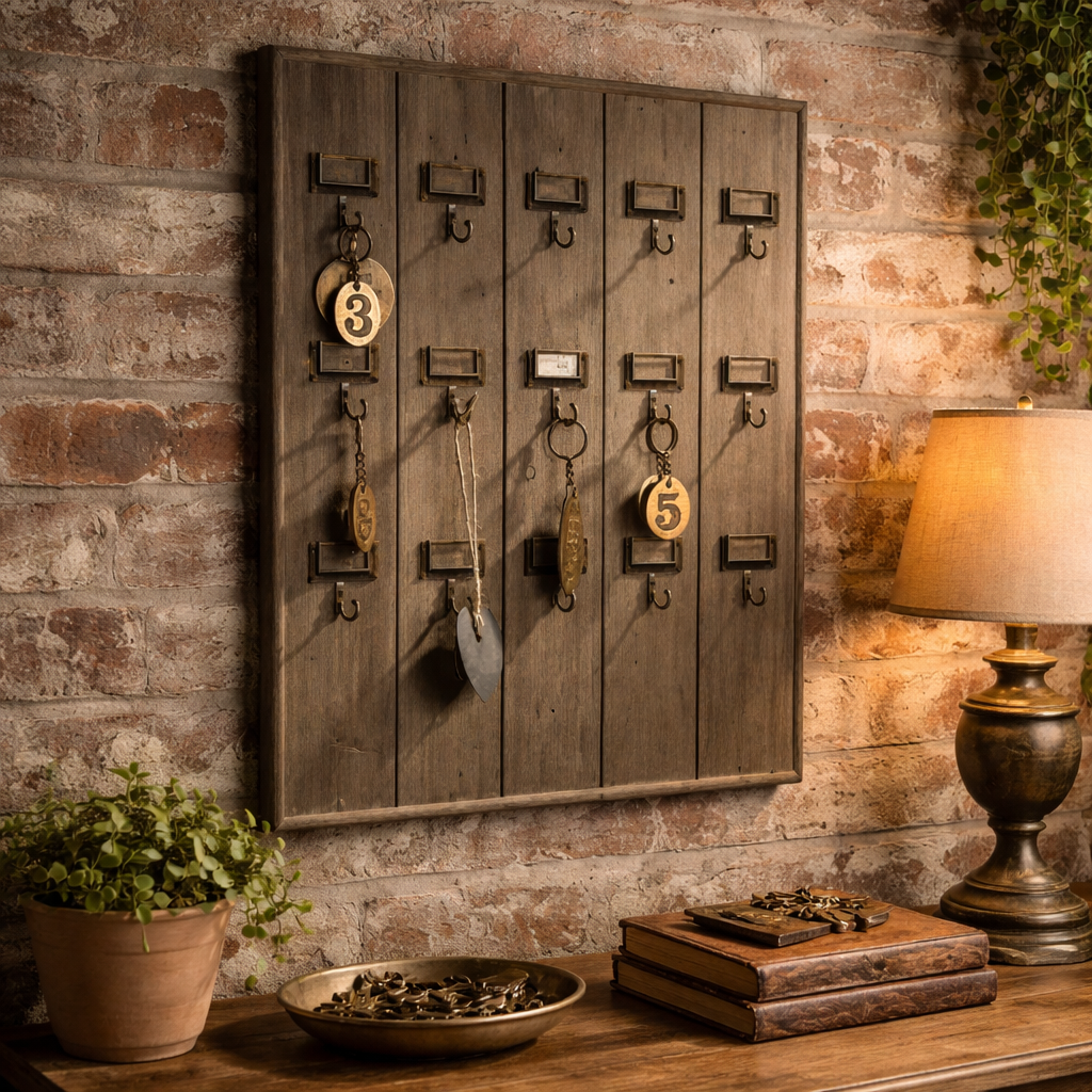 Rustic Recycled Pine Hotel Keyrack