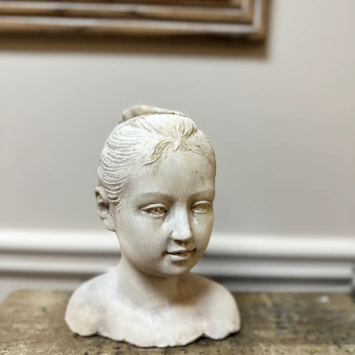 Cement Girl Statue