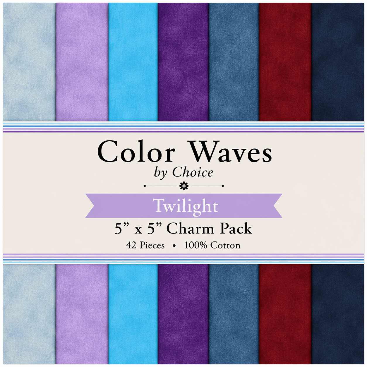 Color Waves Twilight 5"x5" Charm Pack - 42 Squares