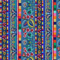 Embroidery Stripe Multi Cotton 44"/45" Fabric Per Yard