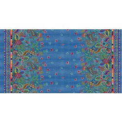 Ethernal Embroidery Border Denim Cotton 44"/45" Fabric Per Yard