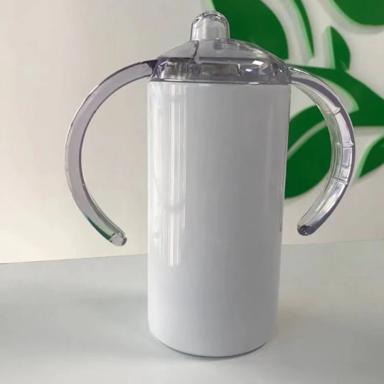 12oz Blank Sublimation kids Sippy Cup White Straight Stainless Kids Drinking Tumbler Water Bottles