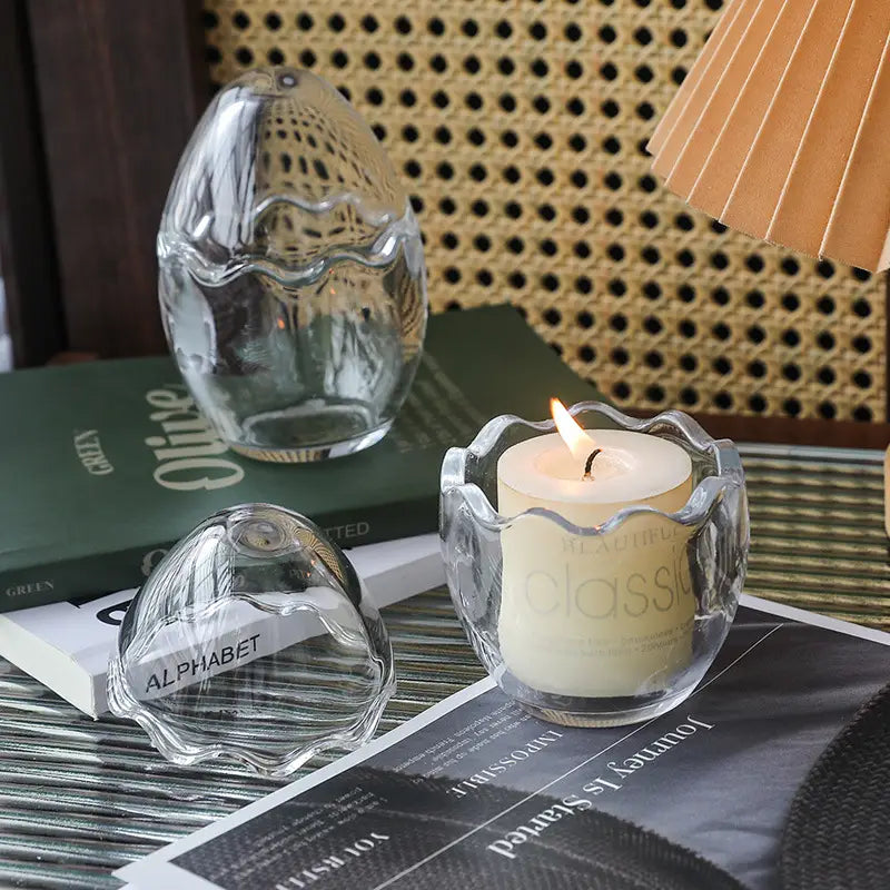 Glass Egg Shape Jar