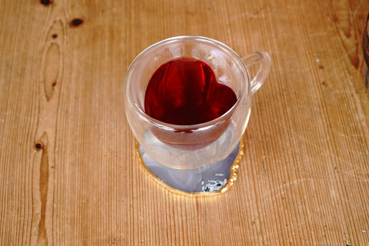 Clear Glass Double Walled Mug With Inset Heart