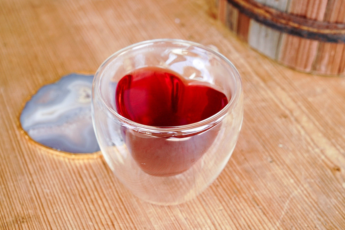 Clear Glass Double Walled Mug With Inset Heart