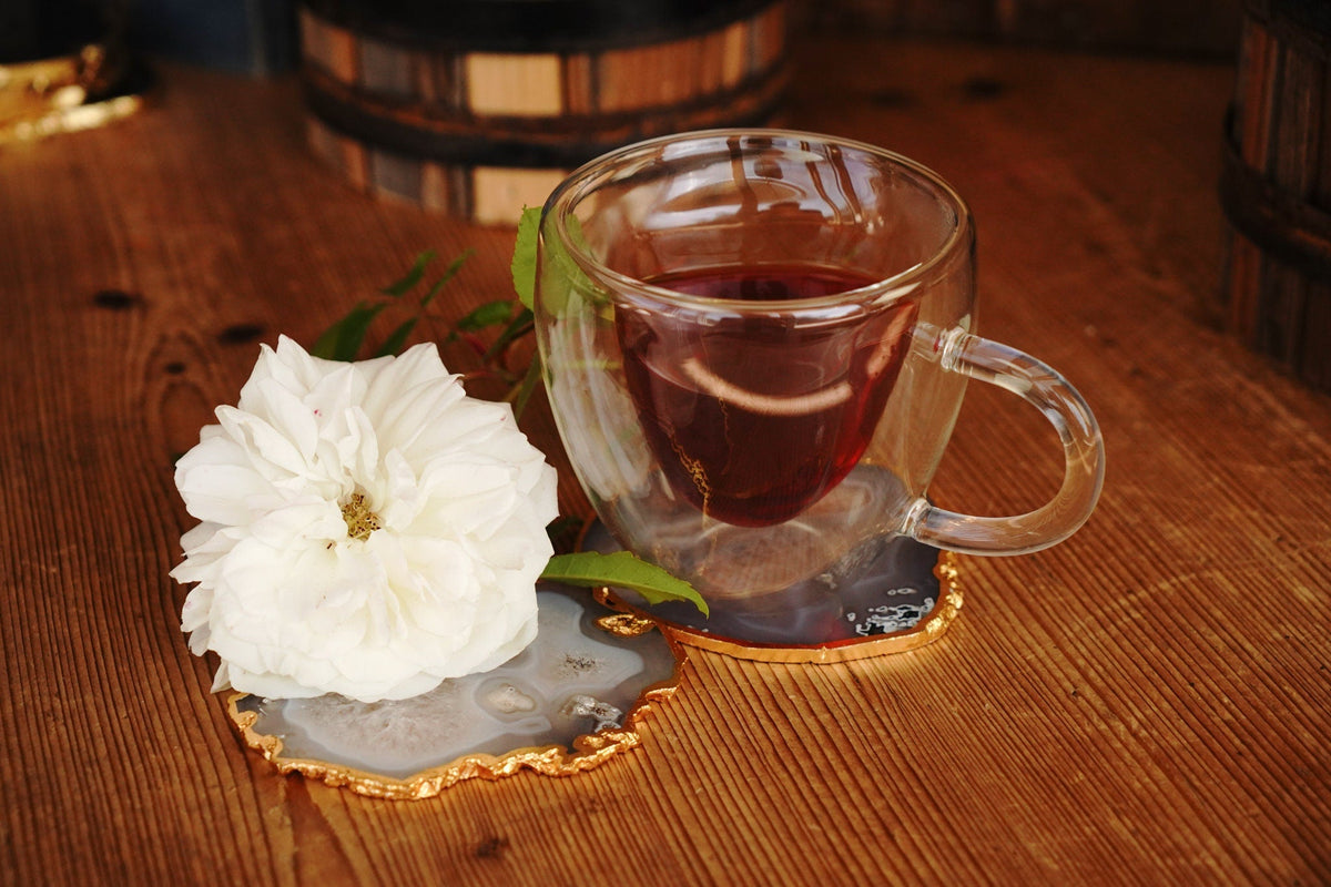 Clear Glass Double Walled Mug With Inset Heart