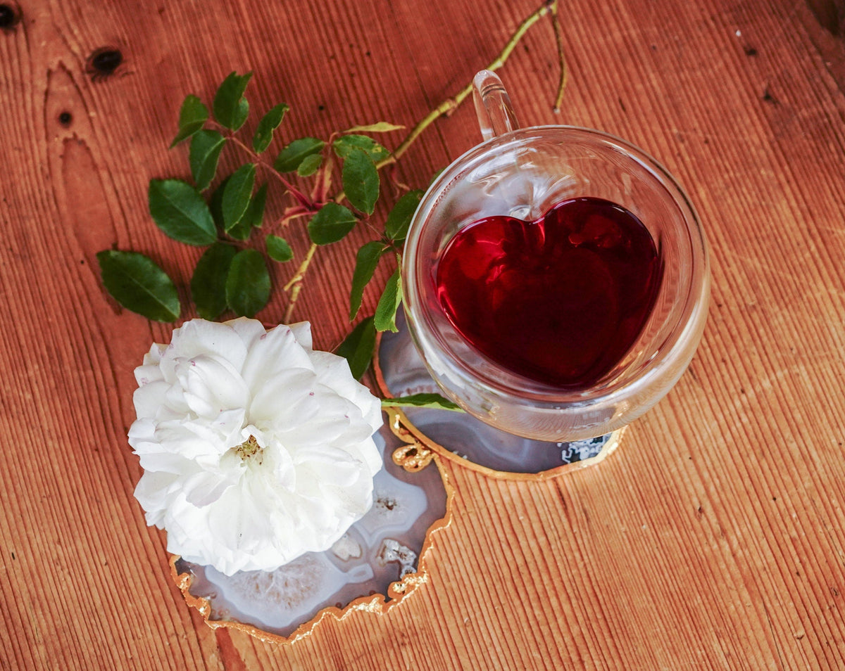 Clear Glass Double Walled Mug With Inset Heart