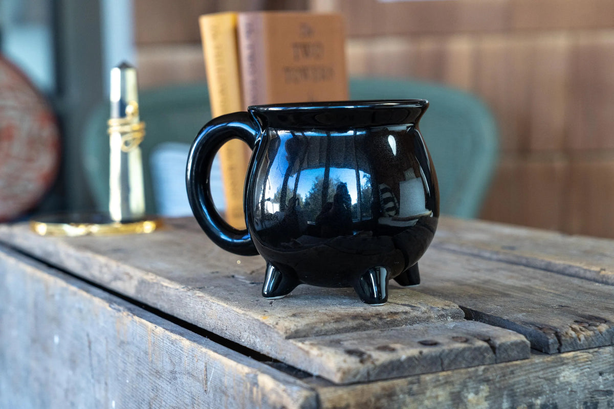 Black Cauldron Ceramic Coffee Mug Halloween Decor