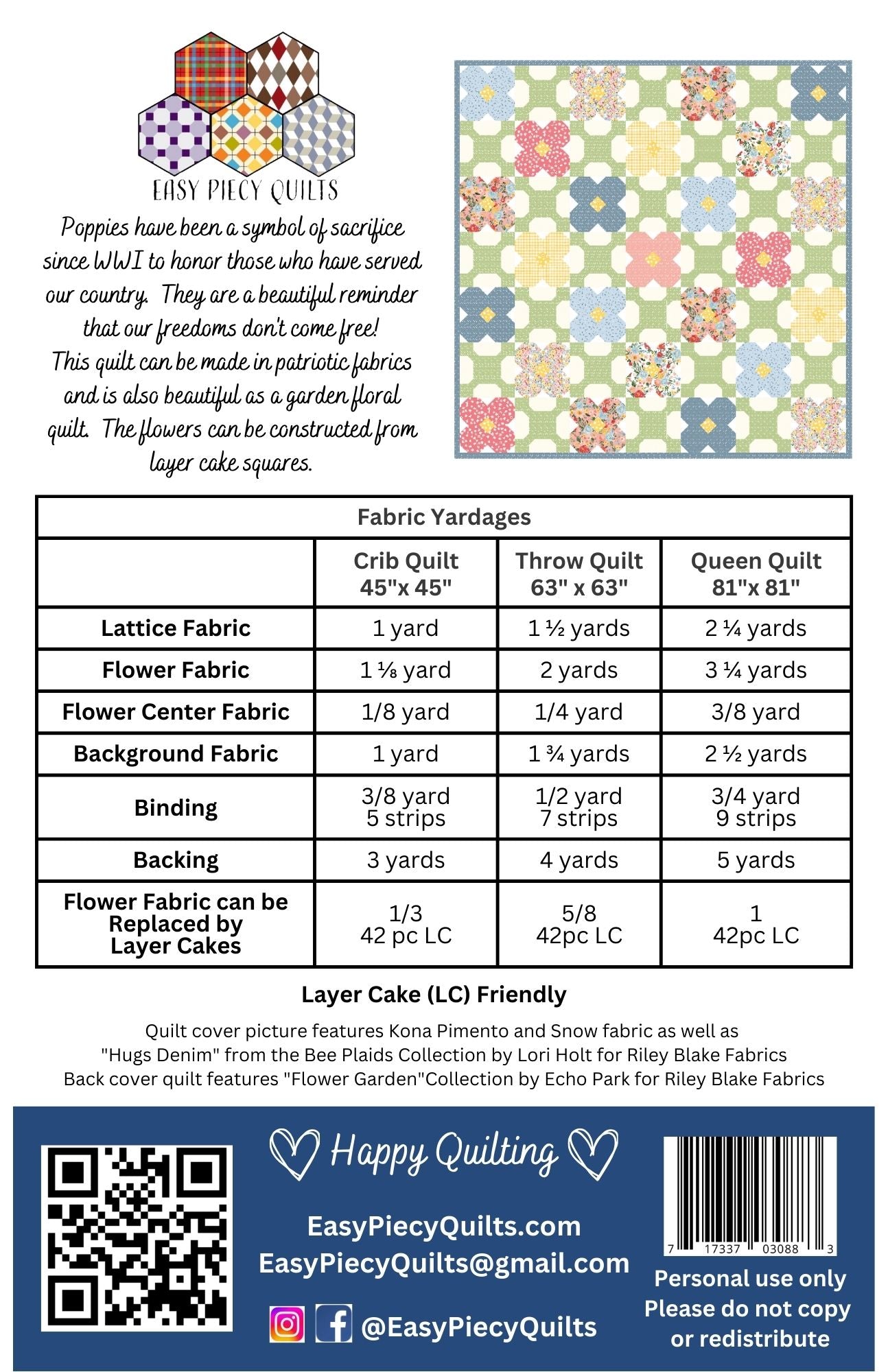 Poppy Quilt Kit