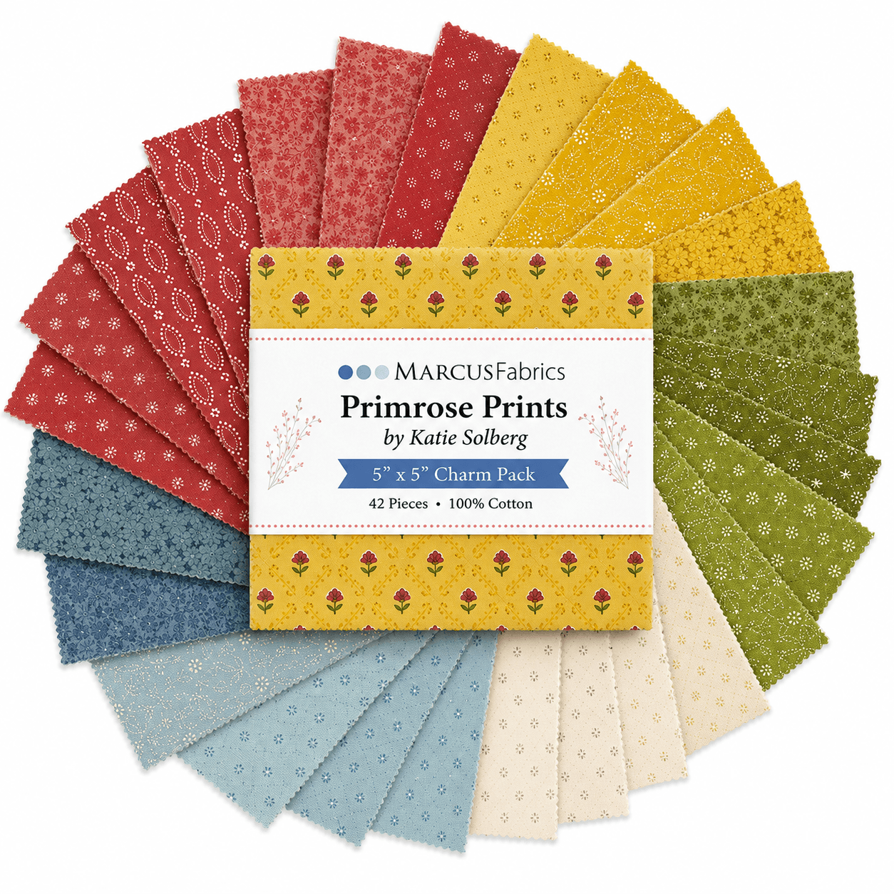 Primrose Prints by Marcus Fabrics - 5"x5" Charm Pack (42 Squares)