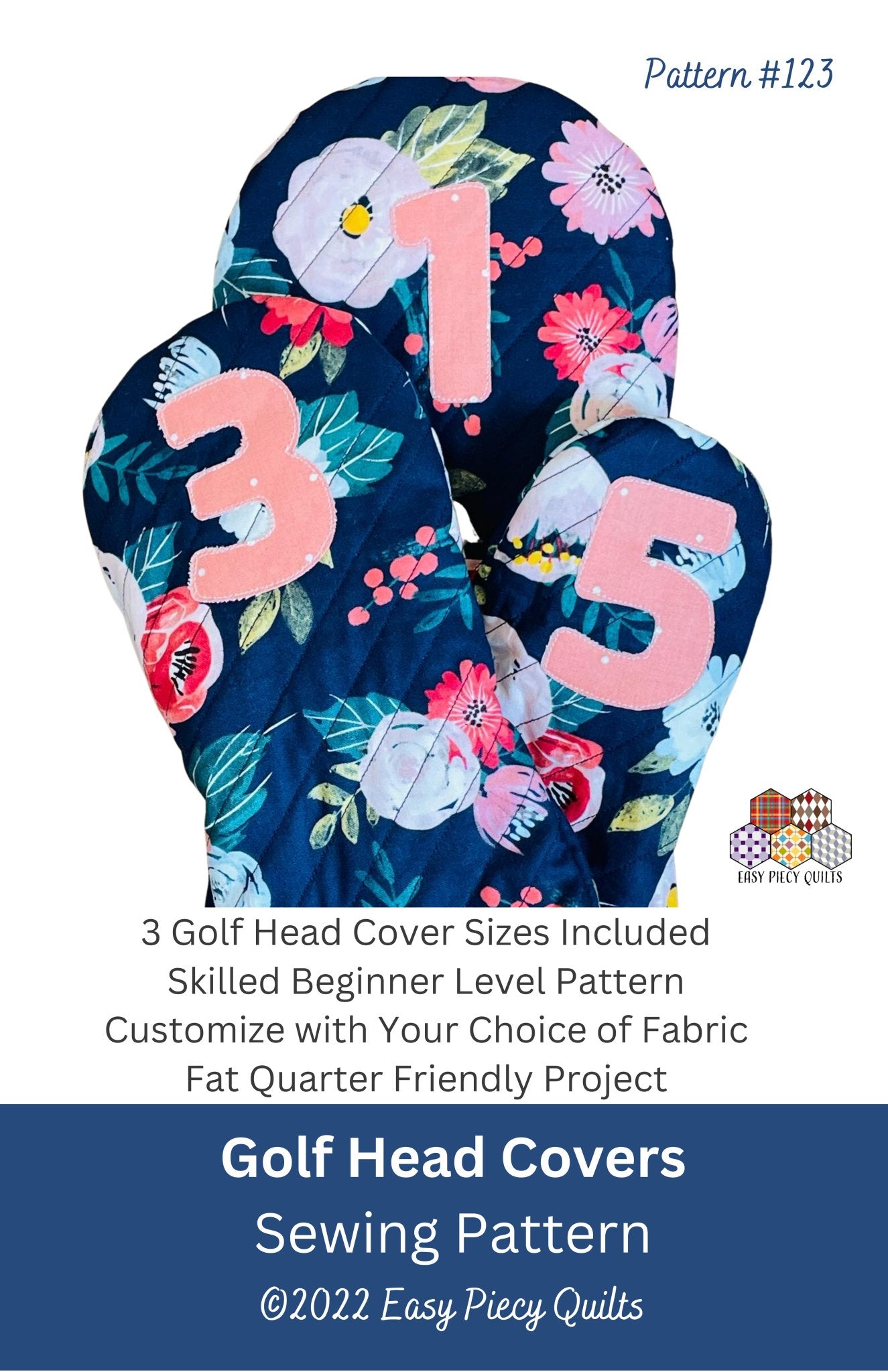 Quilted Golf Head Cover Pattern - Paper Print Version